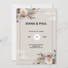 Convite à Festa de casamento de Russo Branco e Cas