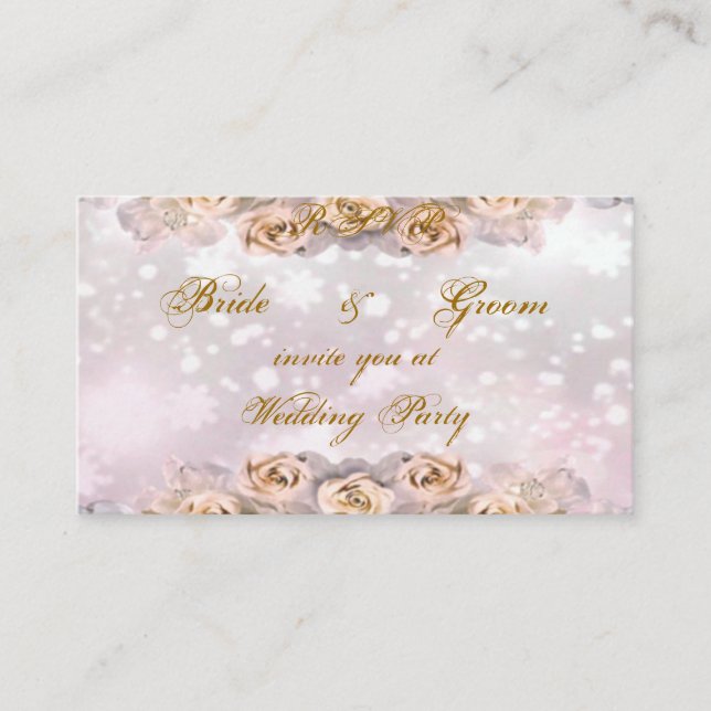 Convite à Festa de casamento rosa - (Frente)