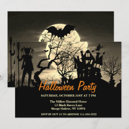 Convite à Festa de Dia das Bruxas de Lua Cheia