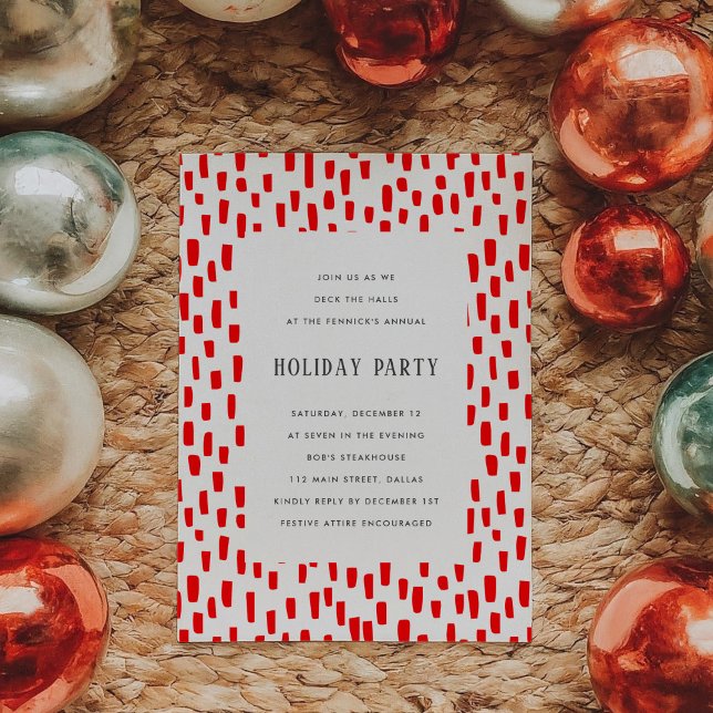 Convite à Festa de Férias Bright Red Dashing (Bright Red Dashing Holiday Party Invitation)