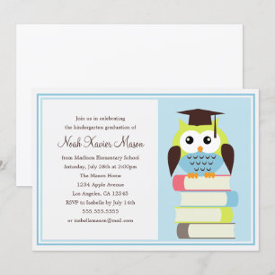 Convite à Festa de formatura de Coruja Verde/Azul