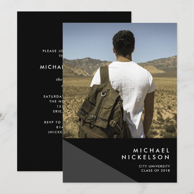 Convite à Festa de formatura de Fotografias Mascul (Frente/Verso)
