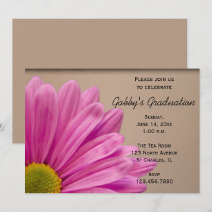 Convite à Festa de formatura de Gerber Daisy Rosa