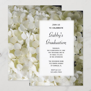 Convite à Festa de formatura de Hydrangea branca