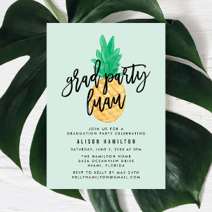 Convite à Festa de formatura de Luau Tropical em C