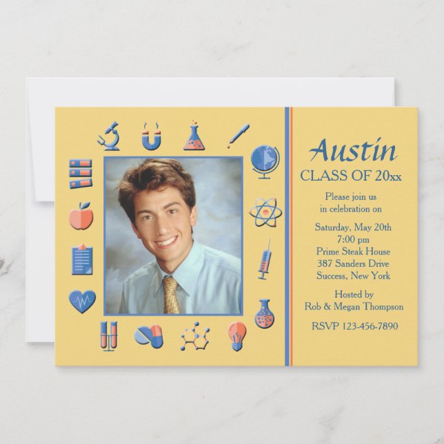 Convite à Festa de formatura de Quadros Científico (Frente)