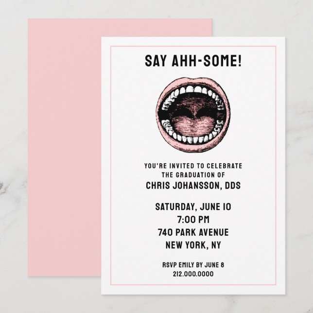 Convite à Festa de formatura Dentista (Frente/Verso)