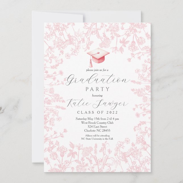 Convite à festa de formatura, Graduação em Flor Se (Frente)