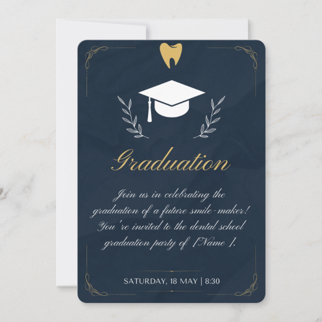 Convite à festa de formatura: Honrando um Novo Den (Frente)