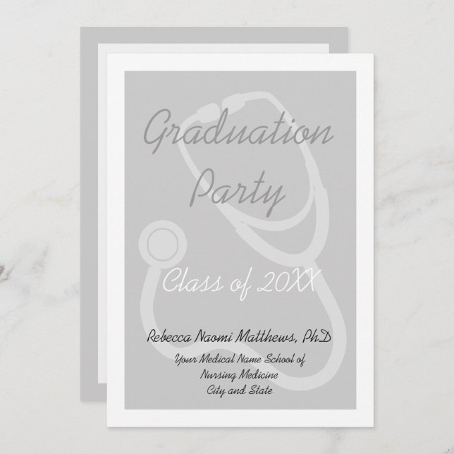 Convite à Festa de formatura na Faculdade de Medic (Frente/Verso)