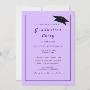Convite à Festa de formatura Personalizada Roxo