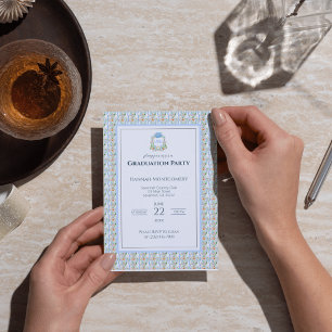 Convite à Festa de formatura Preppy Southern