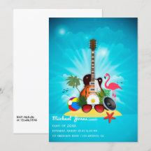 Convite à Festa de formatura Tropical Flamingo