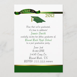 Convite à Festa de formatura Verde e Dourado