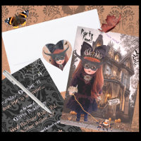 Convite à Festa de gótico Doll Halloween