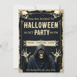 Convite à Festa de Halloween de Grim Reaper