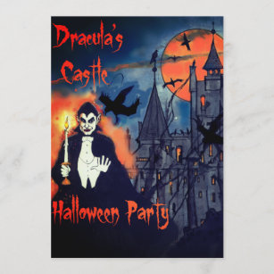 Convite à Festa de Halloween do Castelo de Dracula