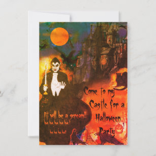 Convite à Festa de Halloween do Castelo de Dracula