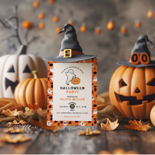 Convite à Festa de Halloween do Fantasma Pumpkin S