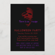 Convite à festa de Halloween do Gótico Vermelho As