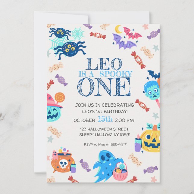 Convite à Festa de Halloween do primeiro aniversar (Frente)
