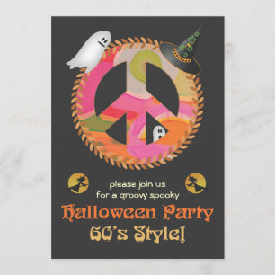 Convite à Festa de Halloween do Tema dos 60
