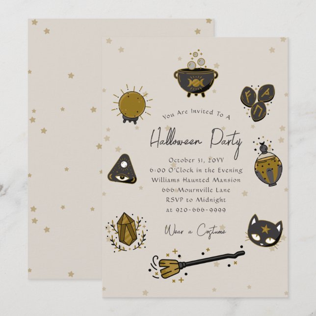 Convite à Festa de Halloween para Adultos Testemun (Frente/Verso)