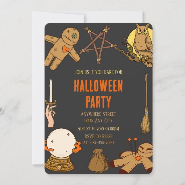 Convite à Festa de Halloween para Artesanatos de B (Frente)