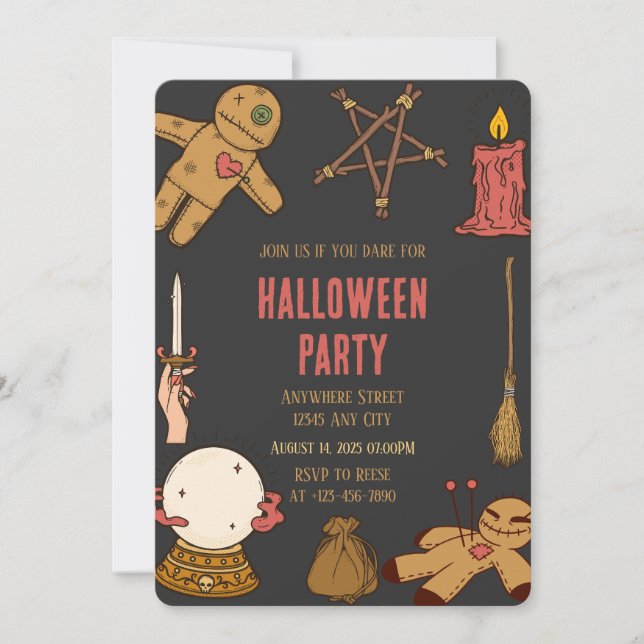 Convite à Festa de Halloween para Artesanatos de B (Frente)