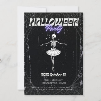 Convite à Festa de Halloween para Meninas de Esque