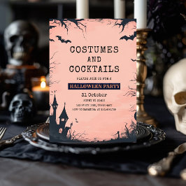 Convite à Festa de Halloween Rosa Chic