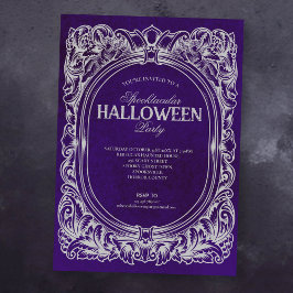Convite à Festa de Halloween Roxo Gótica