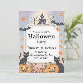 Convite à Festa de Halloween Spooky | Texto editáv