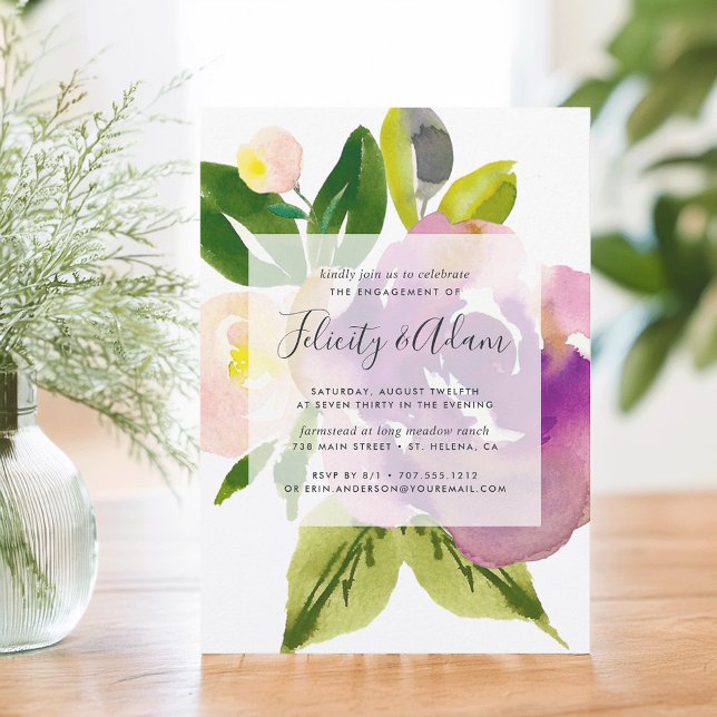 Convite à Festa de noivado Bloom Vibrante (Criador carregado)