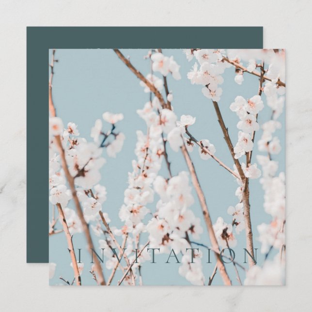 CONVITE À festa de noivado: BLOSSOM DE PLUM (Frente/Verso)