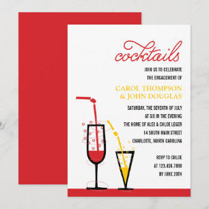 Convite à Festa de noivado de Cocktails