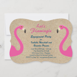Convite à Festa de noivado de Flamingo Beach
