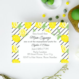 Convite à Festa de noivado Elegante Lemon