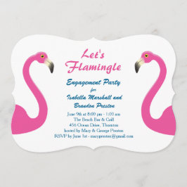 Convite à Festa de noivado Flamingo Rosa