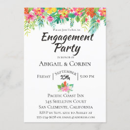 Convite à Festa de noivado Floral da Ilha Tropical