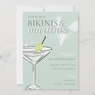 Convite à Festa de solteira Bikinis & Martinis