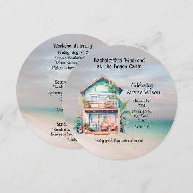 Convite à Festa de solteira da Casa de Praia (Frente/Verso)