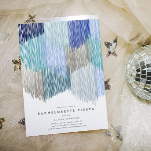 Convite à Festa de solteira de Fringe Moderna Azul