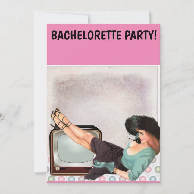 CONVITE À FESTA DE SOLTEIRA DE MULHERES RETRO (Frente)