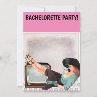 CONVITE À FESTA DE SOLTEIRA DE MULHERES RETRO