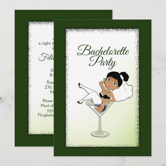 Convite à Festa de solteira de Noiva Negra (Frente/Verso)