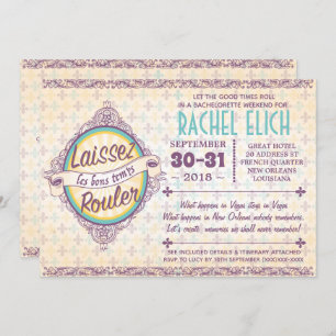 Convite à Festa de solteira de Nova Orleans