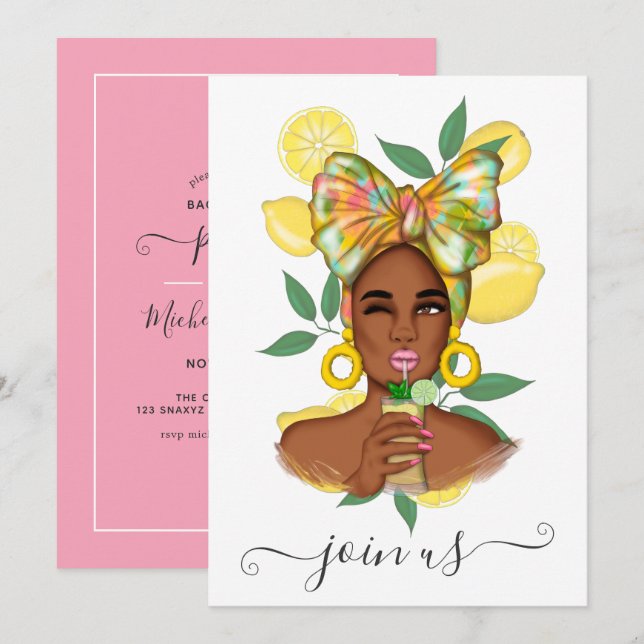 Convite à Festa de solteira de Verão (Frente/Verso)