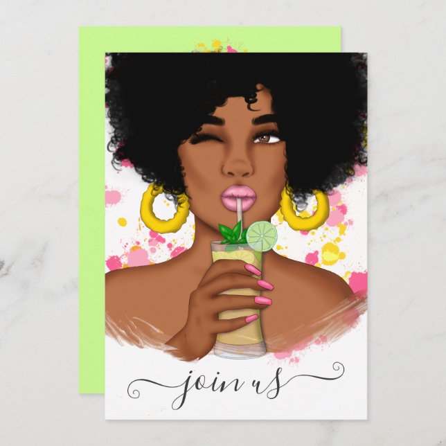 Convite à Festa de solteira de Verão (Frente/Verso)