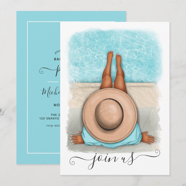 Convite à Festa de solteira de Verão (Frente/Verso)